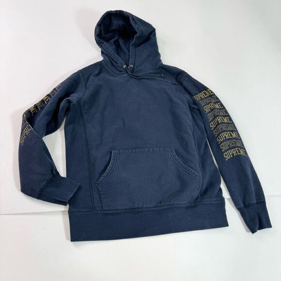 Supreme Arc Hoodie Mens Medium Blue Long-Sleeve Drawstrings Pullover Spellout - Picture 1 of 10